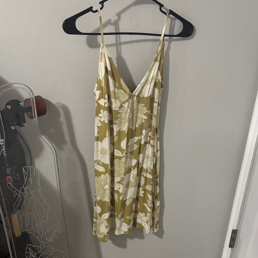 Billabong Olive and Cream Floral Mini Dress